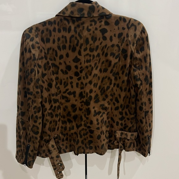 CAPULET Leopard print moto jacket. Size Small - Picture 3 of 11